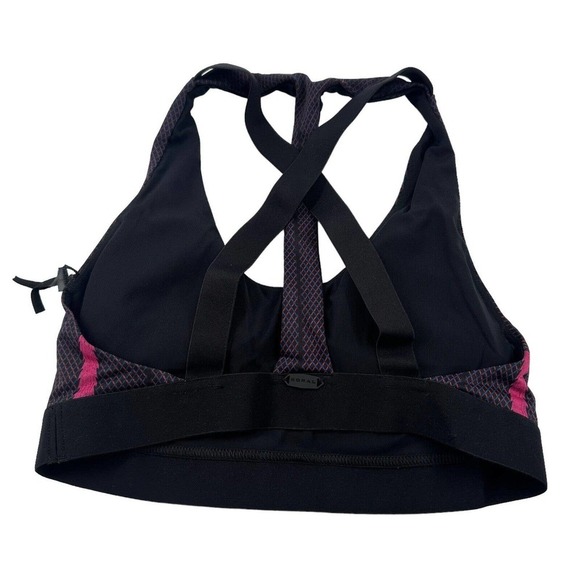 KORAL Black Skyscraper Striped criss croos back Sports Bra size M - Picture 8 of 8